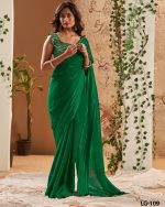 Buy Designer Soft Weaving Un-Stitched Embroidered Party Wear Saree With Blouse