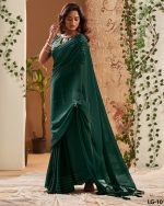Buy Designer Soft Weaving Un-Stitched Embroidered Party Wear Saree With Blouse