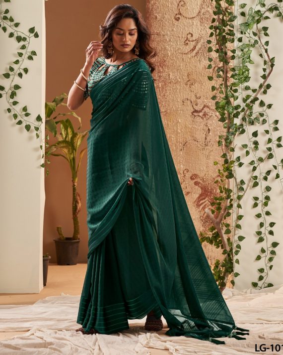 Buy Designer Soft Weaving Un-Stitched Embroidered Party Wear Saree With Blouse