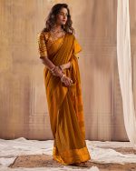 Buy Designer Soft Weaving Un-Stitched Embroidered Party Wear Saree With Blouse
