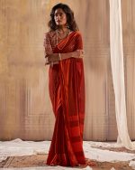 Buy Designer Soft Weaving Un-Stitched Embroidered Party Wear Saree With Blouse