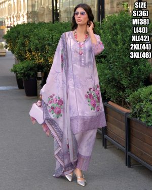 Cotton Digital Print Embroidery Worked Readymade Kurti Pent Set For Occasions