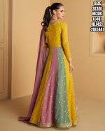 Embroidered Georgette Anarkali Style Readymade Gown With Dupatta