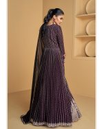 Embroidered Georgette Anarkali Style Readymade Gown With Dupatta