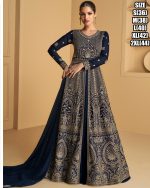 Embroidered Georgette Anarkali Style Readymade Gown With Dupatta