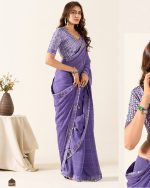 Our New Fancy Party Wear Un-Stitched Weaving Georgette Saree Collection With Blouse