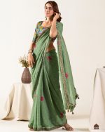 Our New Fancy Party Wear Un-Stitched Weaving Georgette Saree Collection With Blouse
