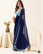 Our New Fancy Party Wear Un-Stitched Weaving Georgette Saree Collection With Blouse