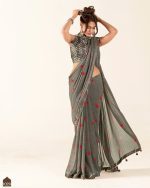Our New Fancy Party Wear Un-Stitched Weaving Georgette Saree Collection With Blouse