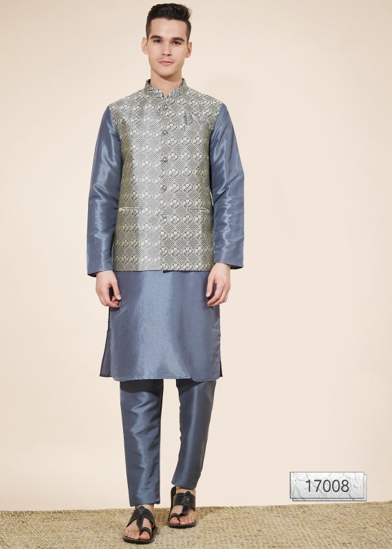 Introducing Our New Arrival Designer Men's Kurta With Pajama And Kotti