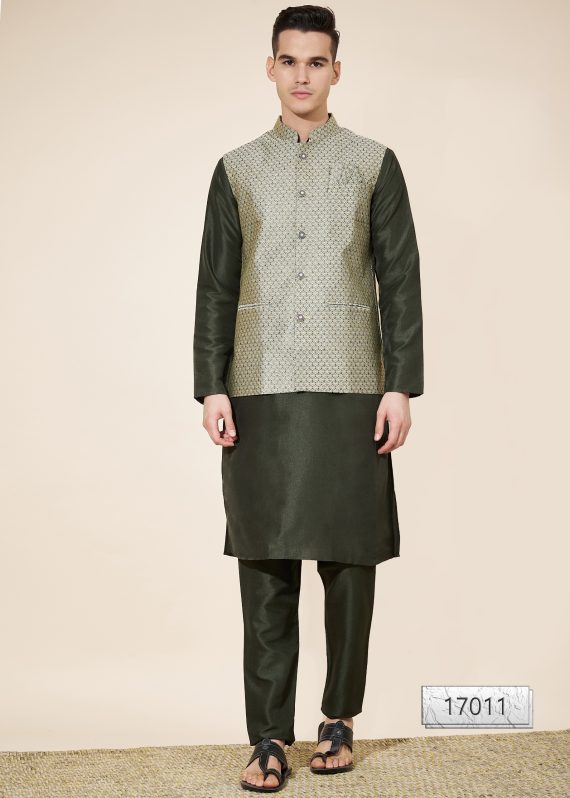 Introducing Our New Arrival Designer Men's Kurta With Pajama And Kotti