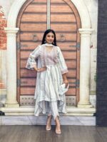 Introducing Party Wear Embroidery Stitched Cotton Kurti Pant & Dupatta