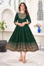 Women's Readymade Fabulous Rayon Embroidery Work Casual Wear Stitched Anarkali Kurti