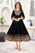Women's Readymade Fabulous Rayon Embroidery Work Casual Wear Stitched Anarkali Kurti