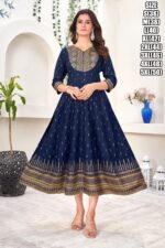 Women's Readymade Fabulous Rayon Embroidery Work Casual Wear Stitched Anarkali Kurti