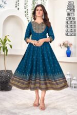 Women's Readymade Fabulous Rayon Embroidery Work Casual Wear Stitched Anarkali Kurti