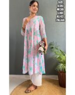 Digital Printed & Pure Lakhnavi HandCrafted Cotton Kurti Only