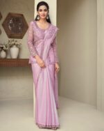 Fashionable Rainbow Silk Un-Stitched Saree With Blouse For Women