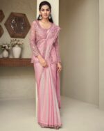 Fashionable Rainbow Silk Un-Stitched Saree With Blouse For Women