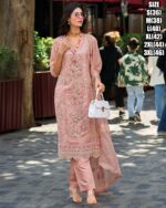 Ready To Wear Embroidery Worked Soft Organza Kurti With Dupatta And Heavy Silk Pant Set