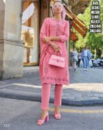 Indian Attire With The Stitched Cotton Readymade Kurti Pant Set For Women