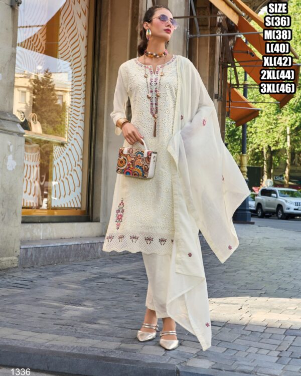 Indian Attire With The Stitched Cotton Readymade Kurti Pant Set For Women