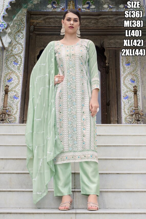 Faux Georgette Embroidery Designer Stitched Salwar Suit Parfect For Every Occasions