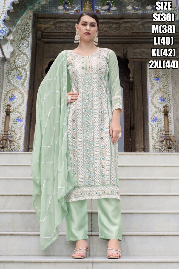 Faux Georgette Embroidery Designer Stitched Salwar Suit Parfect For Every Occasions