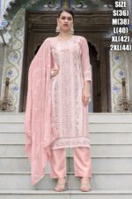 Faux Georgette Embroidery Designer Stitched Salwar Suit Parfect For Every Occasions