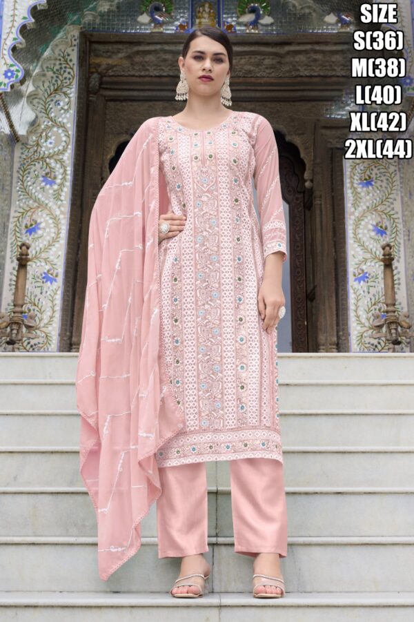 Faux Georgette Embroidery Designer Stitched Salwar Suit Parfect For Every Occasions