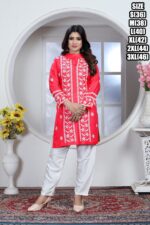 Presenting Casual Wear Rayon Chikankari Embroidery Worked Short Top