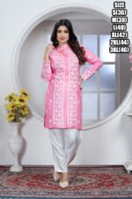 Presenting Casual Wear Rayon Chikankari Embroidery Worked Short Top