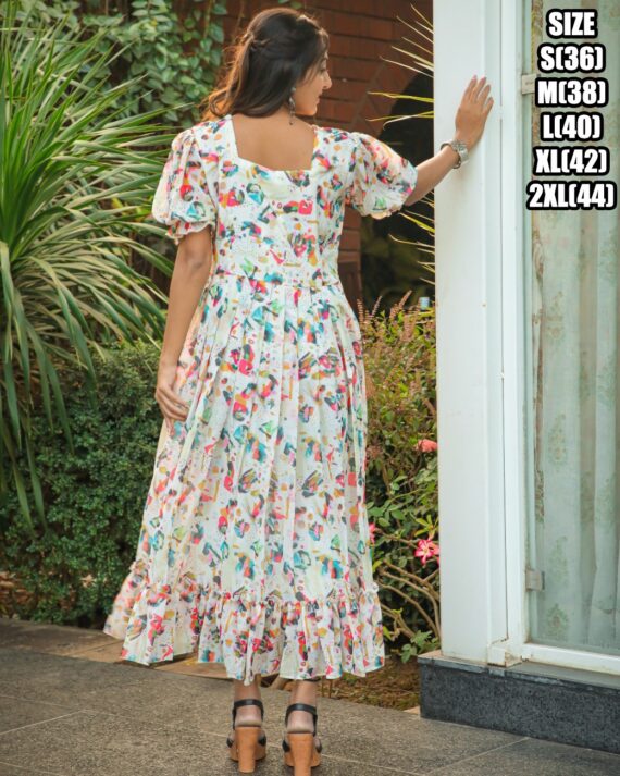 Presenting 3/4 Length Georgette Maxi Dress That Is Suitable For Casual Occasions