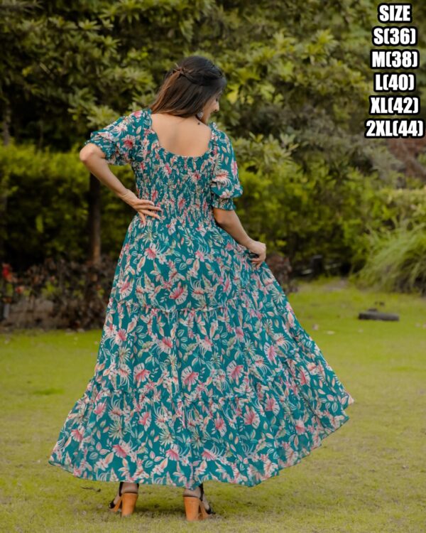 Presenting 3/4 Length Georgette Maxi Dress That Is Suitable For Casual Occasions