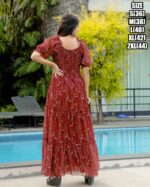 Presenting 3/4 Length Georgette Maxi Dress That Is Suitable For Casual Occasions