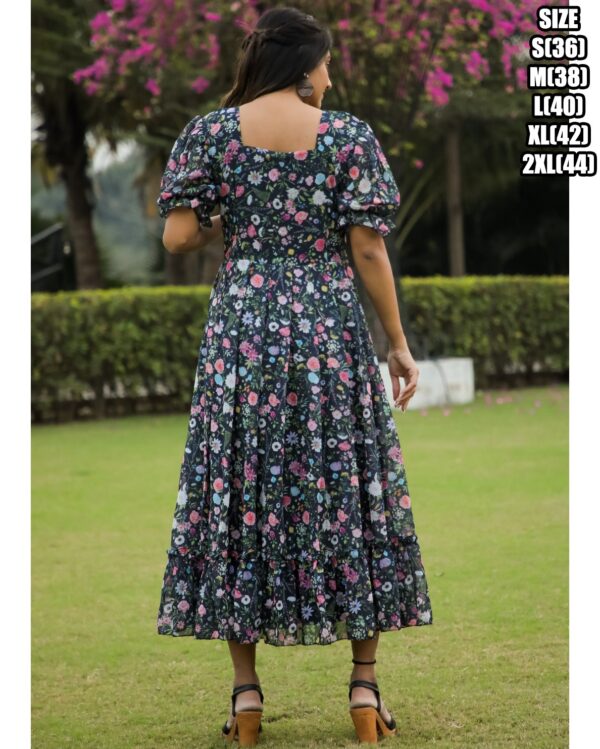 Presenting 3/4 Length Georgette Maxi Dress That Is Suitable For Casual Occasions