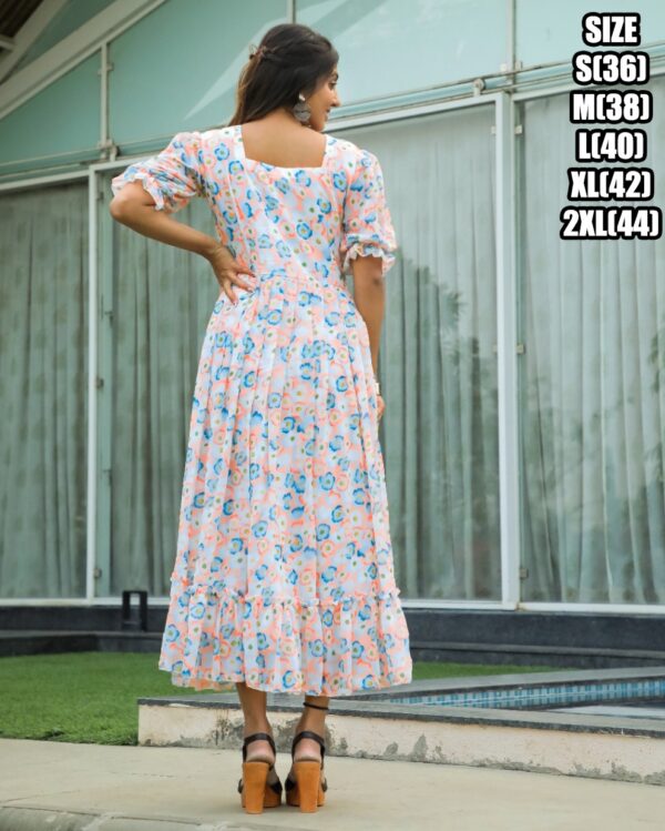 Presenting 3/4 Length Georgette Maxi Dress That Is Suitable For Casual Occasions