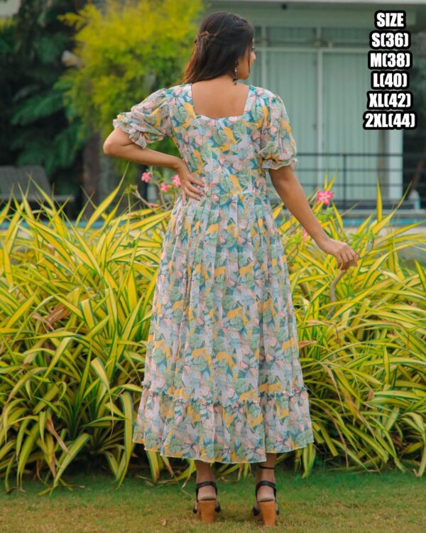 Presenting 3/4 Length Georgette Maxi Dress That Is Suitable For Casual Occasions