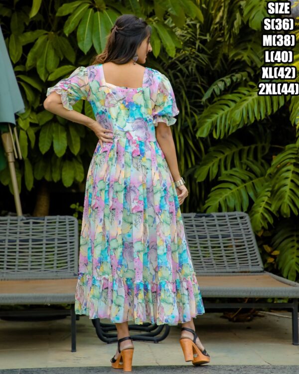 Presenting 3/4 Length Georgette Maxi Dress That Is Suitable For Casual Occasions