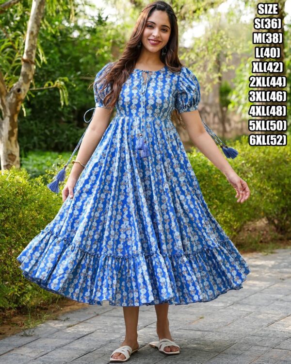 Heavy Rayon Beautiful Printed One Piece Type Stitched Dress For Women