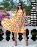 Heavy Rayon Beautiful Printed One Piece Type Stitched Dress For Women