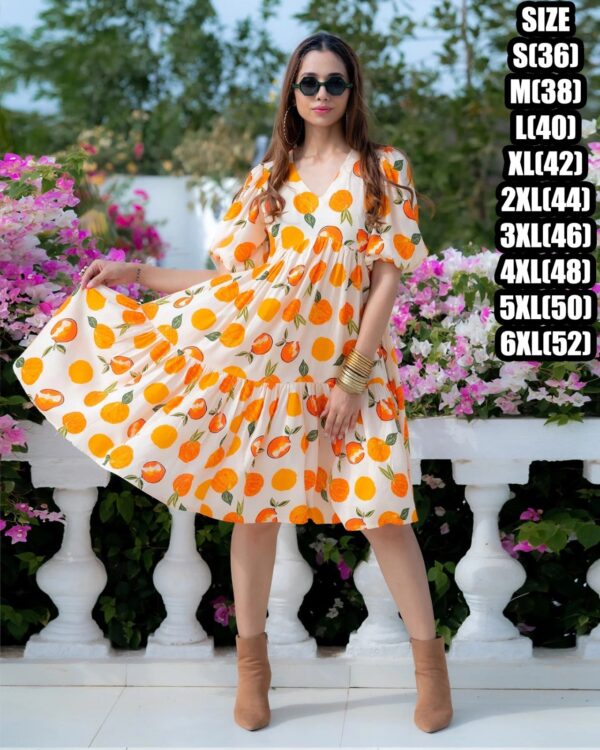 Heavy Rayon Beautiful Printed One Piece Type Stitched Dress For Women