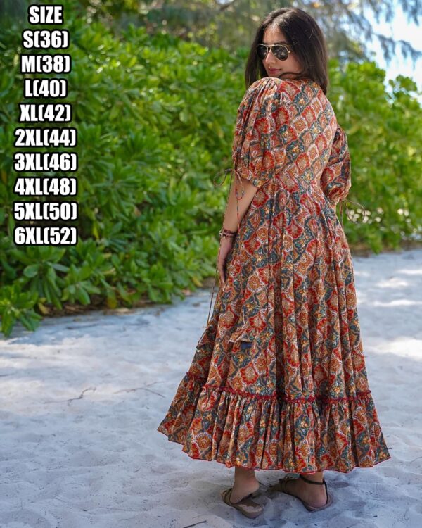 Heavy Rayon Beautiful Printed One Piece Type Stitched Dress For Women