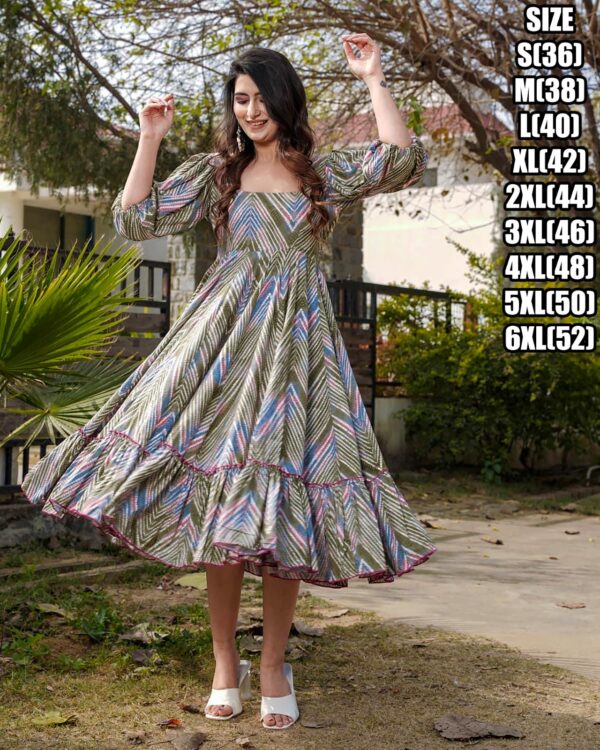 Heavy Rayon Beautiful Printed One Piece Type Stitched Dress For Women