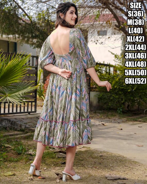 Heavy Rayon Beautiful Printed One Piece Type Stitched Dress For Women