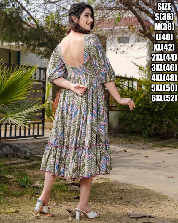 Heavy Rayon Beautiful Printed One Piece Type Stitched Dress For Women