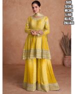 New Sarara Suits With Real Chinon Embroidery Work Are Available In Many Colours