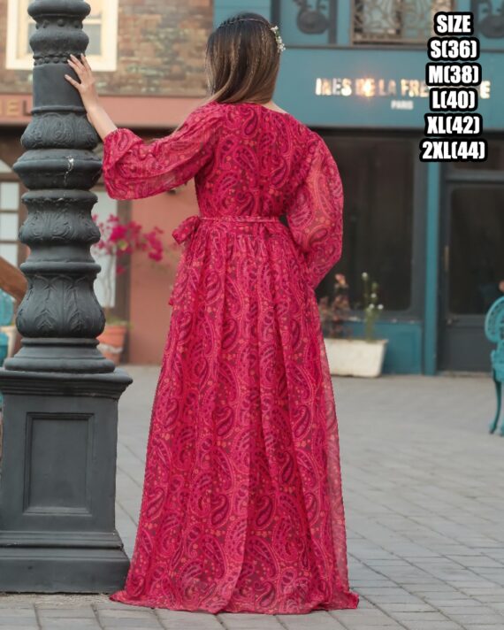 Ruffle Flair And It Is 3/4 Length Many Coloured Maxi Dress That Is Suitable For Casual Wear