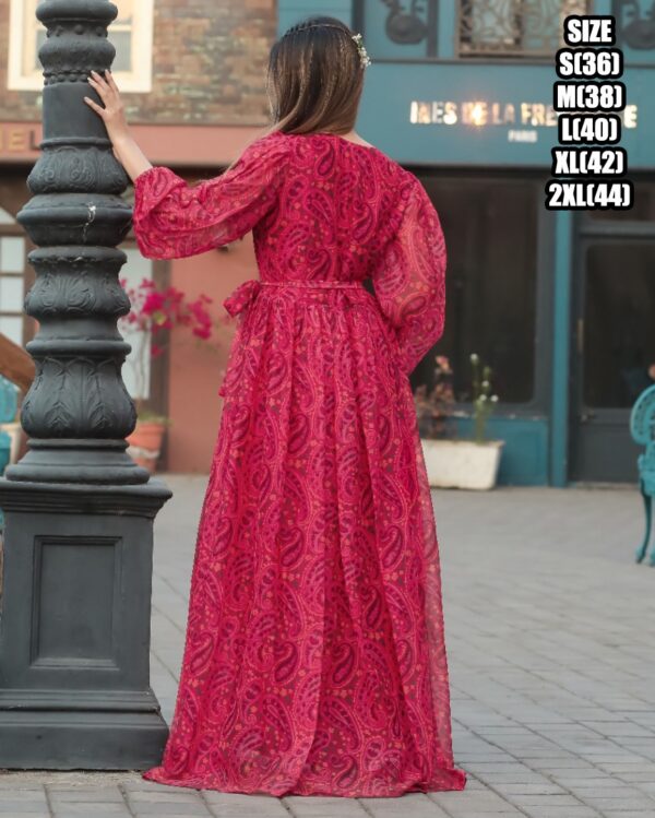 Ruffle Flair And It Is 3/4 Length Many Coloured Maxi Dress That Is Suitable For Casual Wear