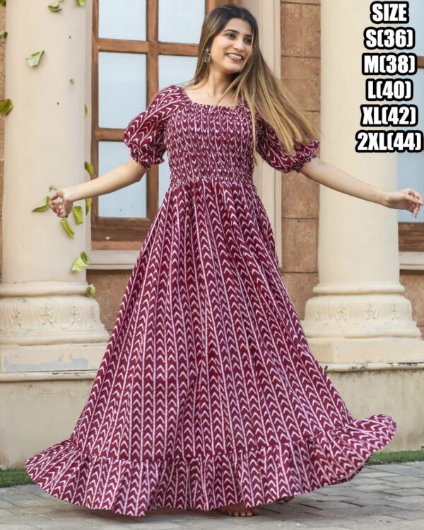 Ruffle Flair And It Is 3/4 Length Many Coloured Maxi Dress That Is Suitable For Casual Wear